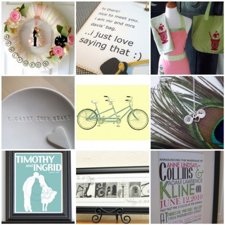wedding, gift, newlywed, art, etsy, handmade, apron, print, silhouette